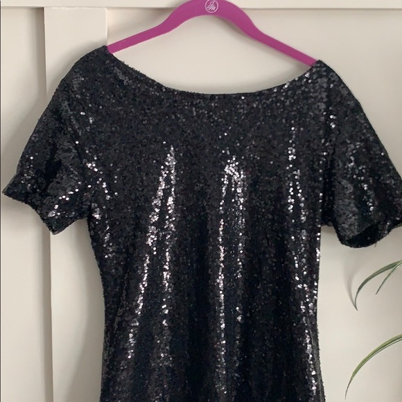 Black Sequin Short Dress - Picture 4 of 8